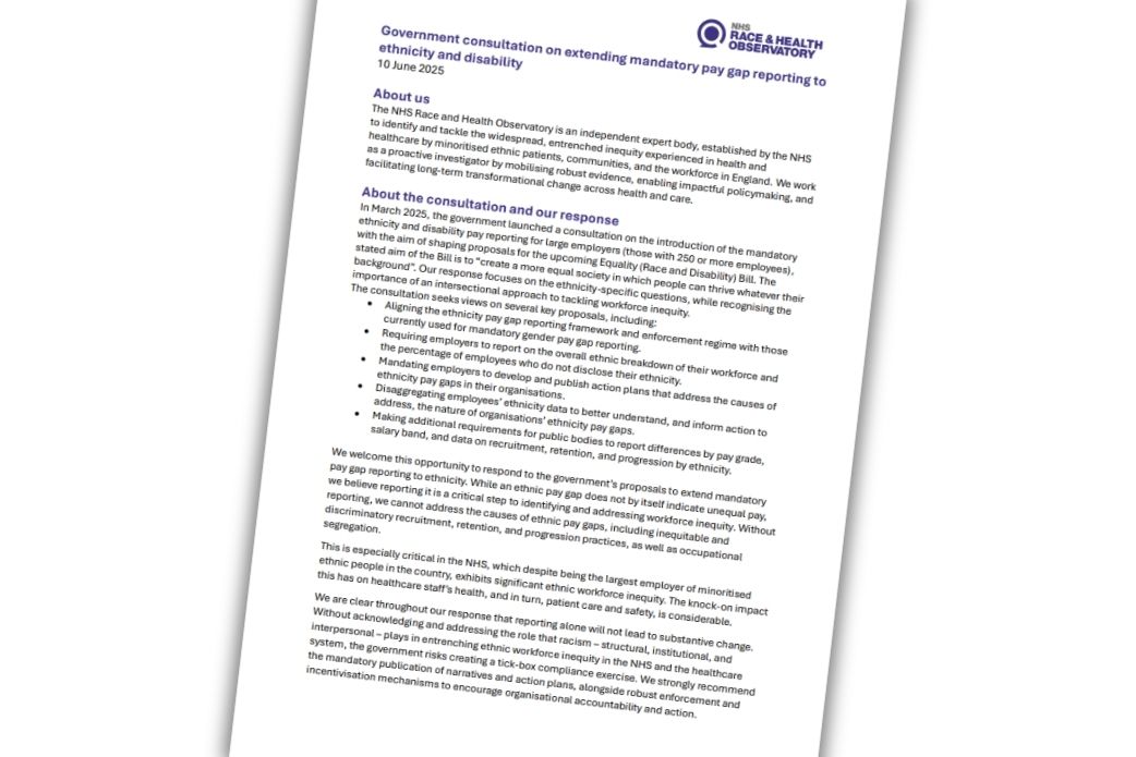 Preview of first page of consultation response