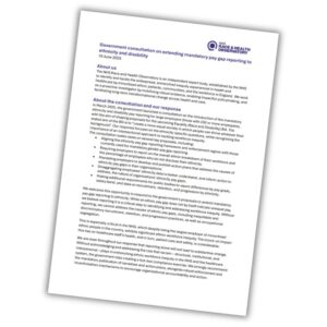 Preview of the first page of our consultation response.